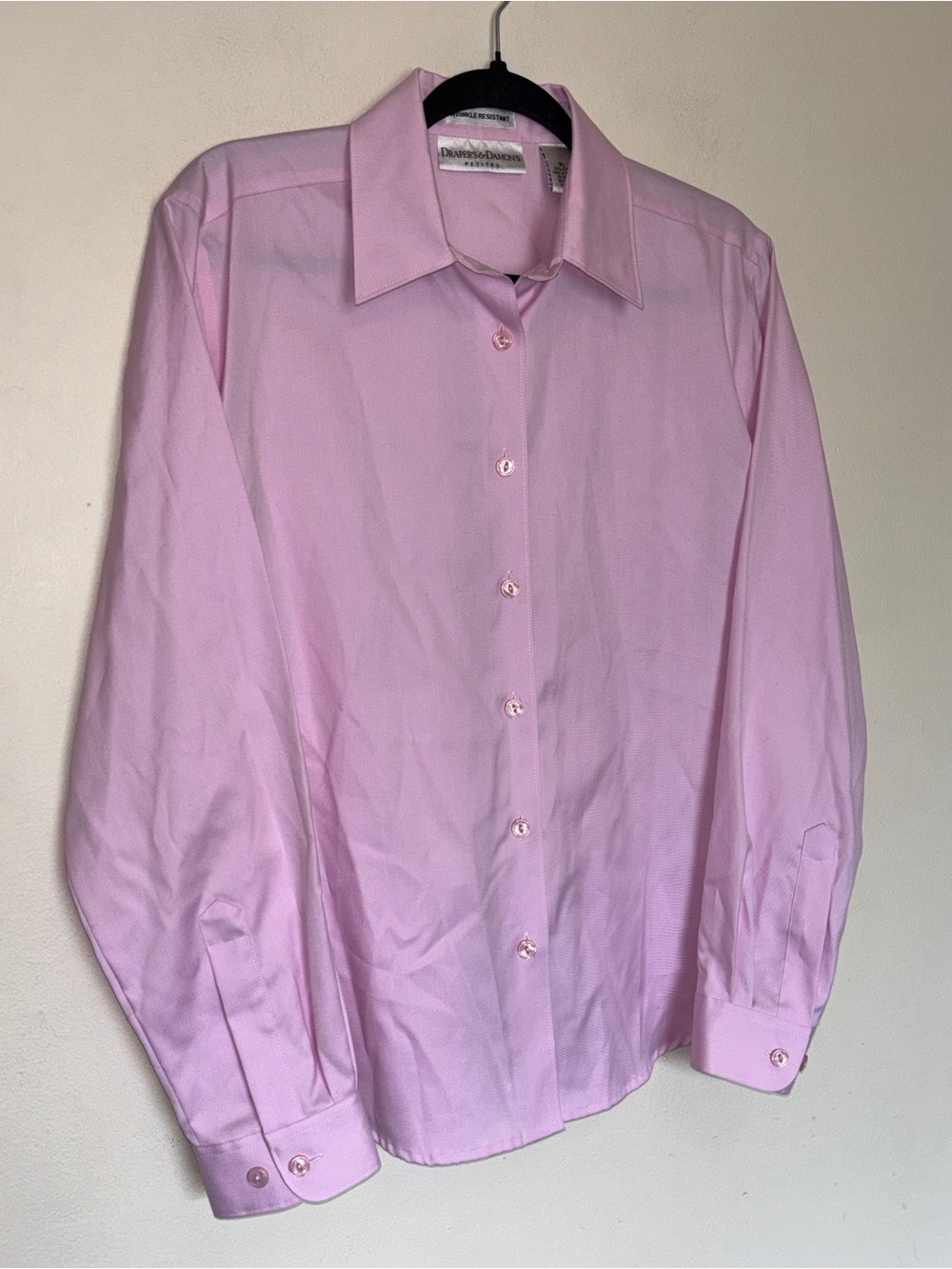 Drapers & Damons Petites Wrinkle Resistant Shirt Sz PL Women’s Button Up Cotton